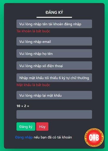 tạo tài khoản