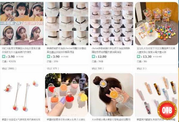 Phụ kiện thời trang trên Taobao