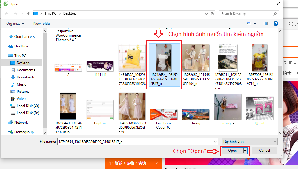 Cách tìm kiếm bằng hình ảnh trên taobao, 1688 chi tiết nhất