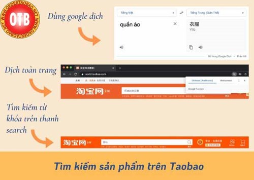 Dịch sang tiếng việt để tìm kiếm sản phẩm trên Taobao