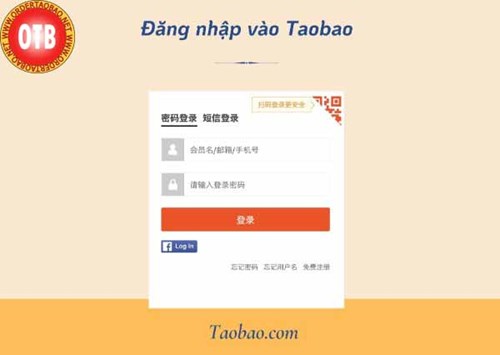 Đăng nhập vào Taobao