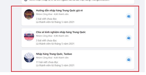 Một số group và page nhập hàng sỉ, lẻ Trung Quốc trên facebook